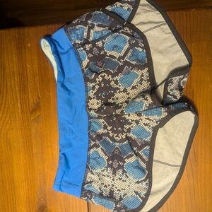 lululemon athletica Blue and Black Patterned Shorts